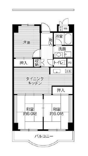 ビレッジハウス芝浦タワー 1-305 間取り図