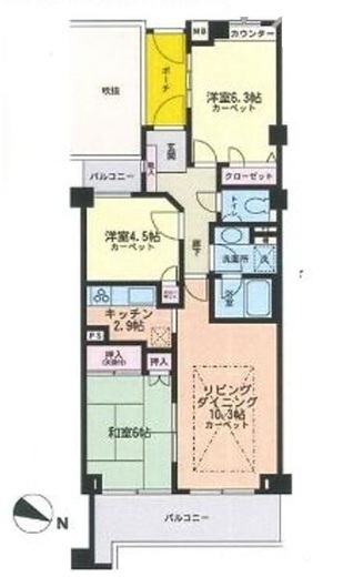 朝日エンブレム八雲台 4階 間取り図