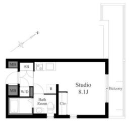ラティエラ武蔵小山 501 間取り図