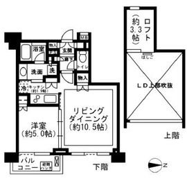 レジディア新宿イースト2 1003 間取り図