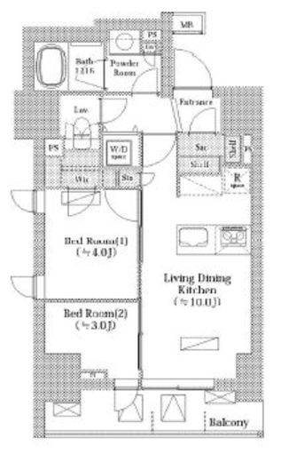 バウスフラッツ日本橋馬喰町 1105 間取り図