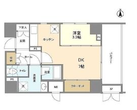 ONE ROOF FLAT TOGOSHI 1301 間取り図