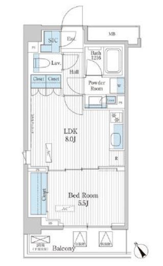 パークアクシス門前仲町テラス 403 間取り図