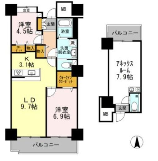 品川シーサイドビュータワー1 809 間取り図