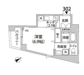 コニファー二子玉川 302 間取り図