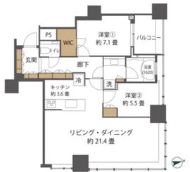 シティタワーズ豊洲ザ・シンボル 34階 間取り図