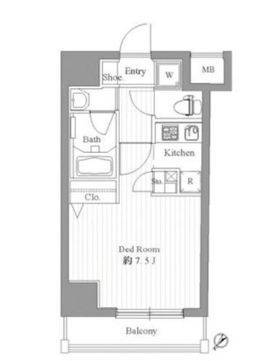 ルクレ三軒茶屋南 1202 間取り図
