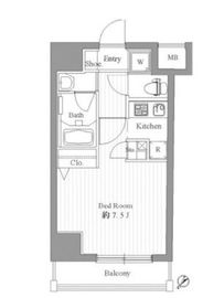 ルクレ三軒茶屋南 1202 間取り図