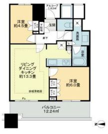 エクラスタワー武蔵小杉 33階 間取り図