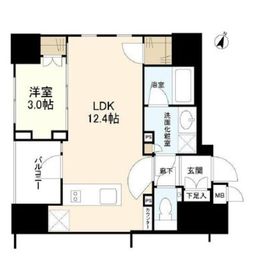 プレミスト渋谷宮益坂 13階 間取り図