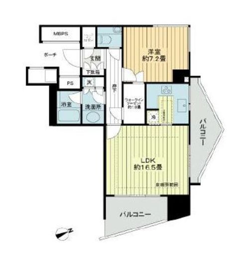 品川Vタワー タワー棟 15階 間取り図