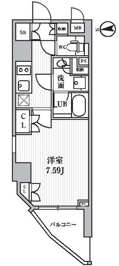 ドゥーエ池袋 503 間取り図