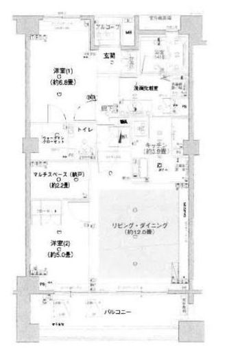 パークハウス東雪谷ステーションプレイス 2階 間取り図