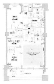 パークハウス東雪谷ステーションプレイス 2階 間取り図