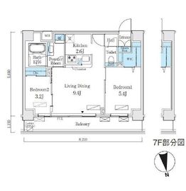 コスモグラシア内神田 303 間取り図