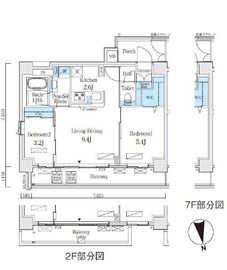 コスモグラシア内神田 501 間取り図