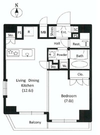 ガリシアヒルズ西麻布EAST 12階 間取り図