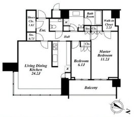 THE ROPPONGI TOKYO CLUB RESIDENCE 38階 間取り図