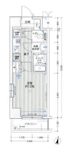 メインステージ赤坂 8階 間取り図