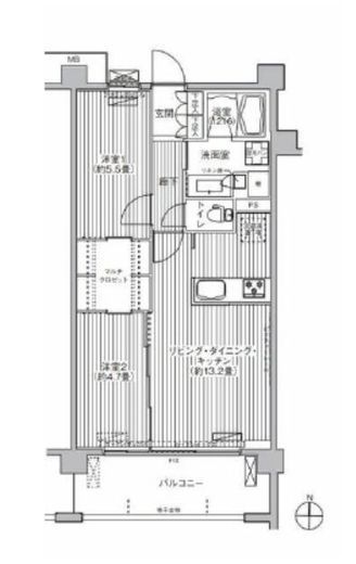 グランフェリシア経堂赤堤 2階 間取り図