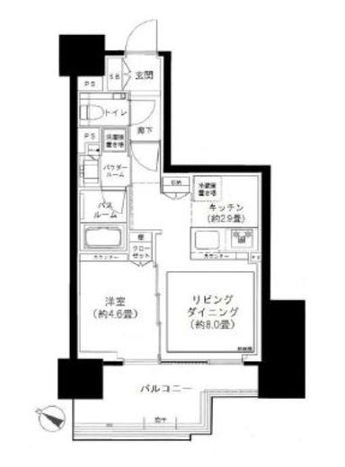 シティハウス中目黒サウス 4階 間取り図