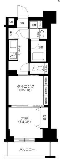 日神デュオステージ浅草三筋 8階 間取り図