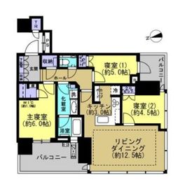 パークシティ中央湊ザタワー 19階 間取り図