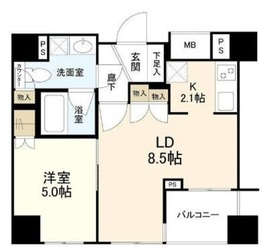グランスイート代々木 8階 間取り図