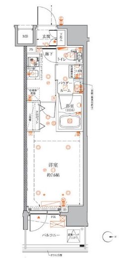 クレイシアIDZ蒲田 12階 間取り図