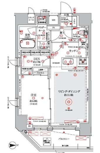 クレイシアIDZ蒲田 14階 間取り図