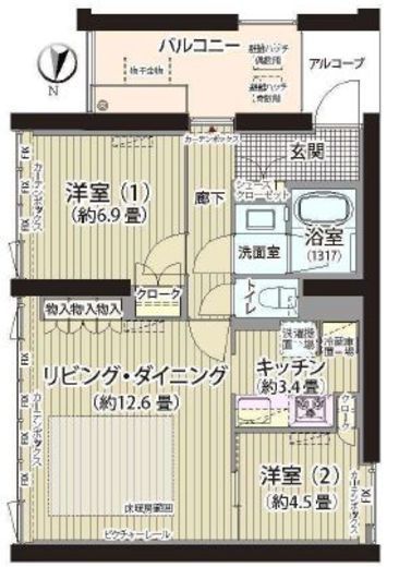 ガーデニエール砧ウエスト 622 間取り図