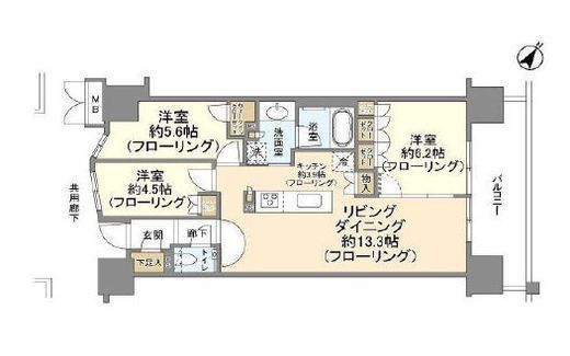 プレミスト有明ガーデンズ 5階 間取り図