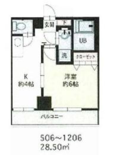 HF銀座レジデンスイースト2 1106 間取り図