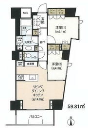 パークハウス市谷柳町 4階 間取り図