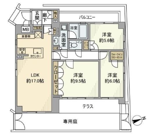 プレシス文京大塚 1階 間取り図