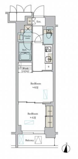 ブリリアイスト渋谷本町 309 間取り図