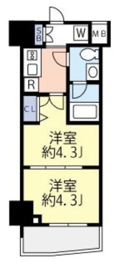 スパシエ蒲田グランドタワー 8階 間取り図