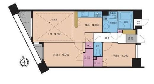 ジェイパーク御苑内藤町 4階 間取り図