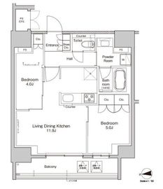 プラウドフラット日暮里 802 間取り図