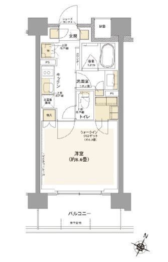 コムレジ赤羽 604 間取り図