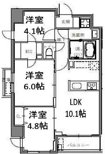 S-RESIDENCE目黒大岡山 (エスレジデンス目黒大岡山) 306 間取り図