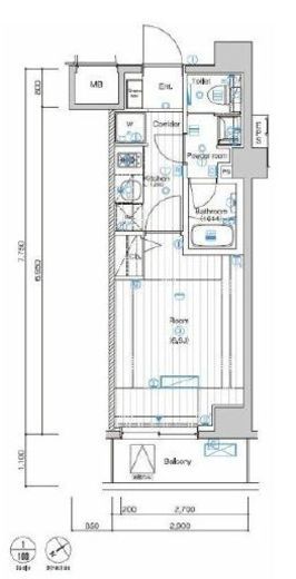 シーフォルム不動前 7階 間取り図
