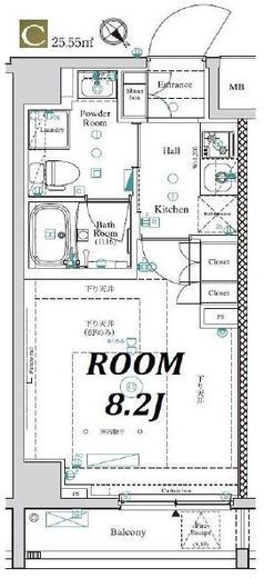 ガリシア大塚 5階 間取り図