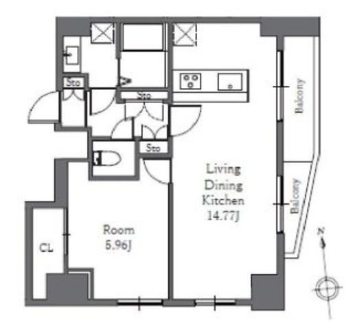 Totsu Residence Shiba (東通レジデンス芝) 1004 間取り図