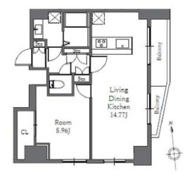Totsu Residence Shiba (東通レジデンス芝) 1004 間取り図