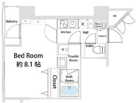 ラフィール八丁堀 802 間取り図