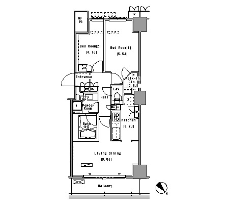 ブランズ東麻布 812 間取り図