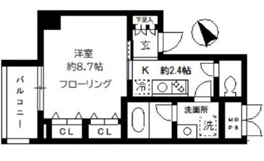 ベルドミール目黒 801 間取り図