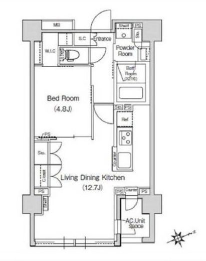 スタイリオ元住吉2 308 間取り図