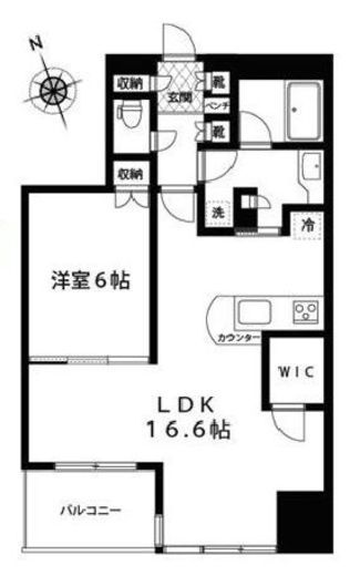 根津シティタワー 8階 間取り図